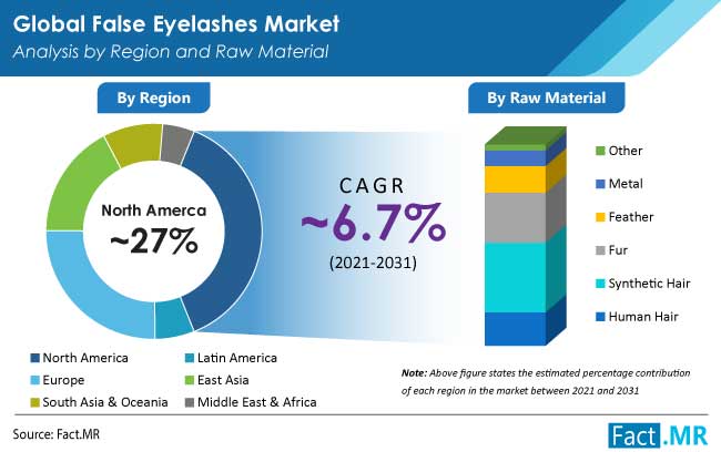 false eyelashes market region