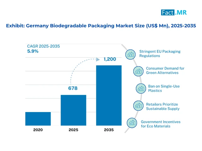 Germany Biodegradable Packaging Market Size (US$ Mn) 2025 To 2035