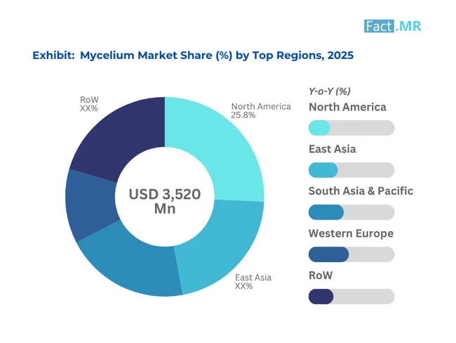 Mycelium Market Share By Top Regions 2025