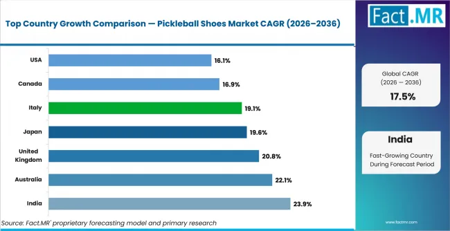 Pickleball Shoes Market Cagr Analysis By Country