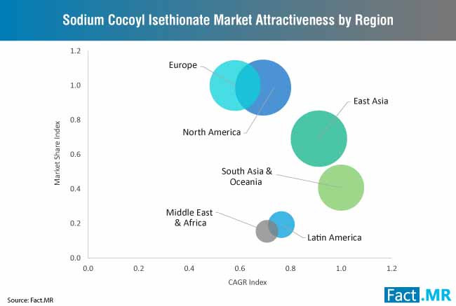 Sodium Cocoyl Isethionate Market Attractiveness By Region sodium cocoyl isethionate market attractiveness by region